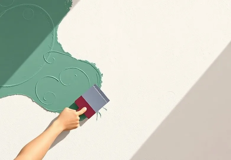 Application d'un enduit décoratif à la lisseuse sur un mur